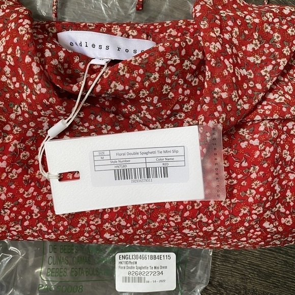 Endless Rose | NWT Floral Double Spaghetti Tie Mini Dress - Picture 6 of 6